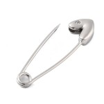 Kovová brož - Špendlík se srdcem s kubickým zirkonem - platinová - 39 × 10 mm - 1 ks