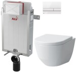 ALCADRAIN Renovmodul - předstěnový instalační systém s bílým tlačítkem M1710 + WC LAUFEN PRO LCC RIMLESS + SEDÁTKO AM115/1000 M1710 LP2