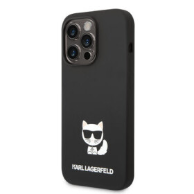 Pouzdro Karl Lagerfeld Liquid Silicone Choupette iPhone 14 Pro Max černé