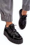 Dámské kožené sportovní boty na platformě M01/1 Zazoo Černé 40