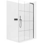 CERANO Sprchová zástěna Walk-in Onyx L-pravá vzpěra - 8 mm - černá matná, industriální sklo - 90x200 cm