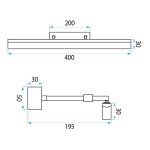 Koupelnové nástěnné LED svítidlo APP1869-1W 40cm CHROME OSW-66025