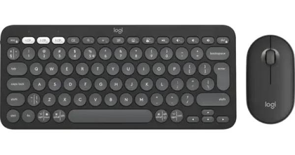 Logitech Pebble 2 Combo tonal graphite / Bezdrátová sada klávesnice a myši / Bluetooth LE / US mezinárodní (920-012239)