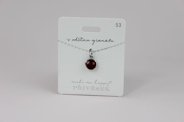 Přívěsek MAKE ME HAPPY V odstínu granátu