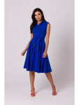 B261 Bavlněné šaty ve fitted střihu královsky modré EU