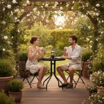 Kulatý zahradní stůl 60 cm s tvrzeným sklem - černý