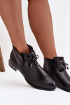 Dámské kotníkové boty z pravé kůže na nízkém podpatku Zazoo 1396 Černé 39