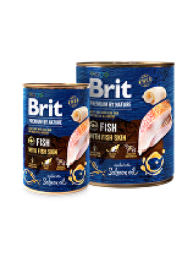 Brit Premium by Nature Fish with Fish Skin 800 g / Konzerva pro psy (8595602561896)