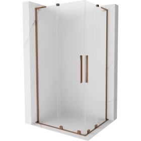 MEXEN/S - Velar L Duo sprchový kout, posuvné dveře 100 x 90, dekor, růžové zlato 871-100-090-02-33-60