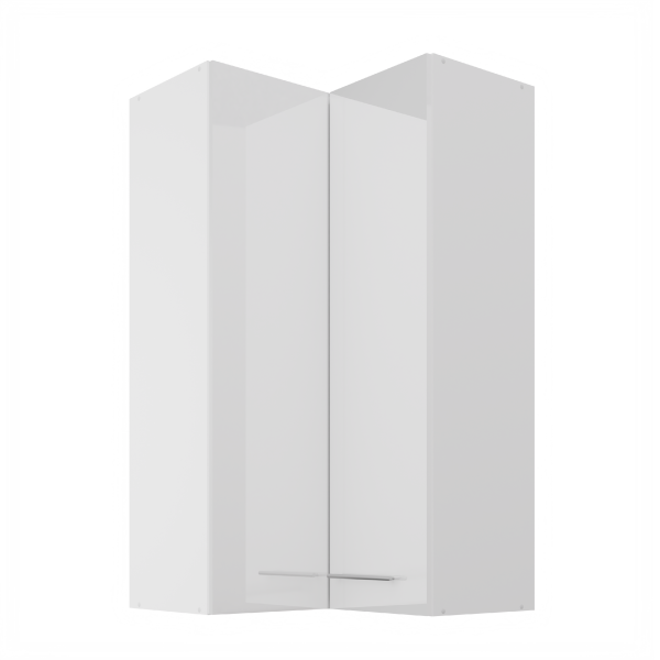 Horní rohová skříňka Lara 60x60 GN-108 2F (90°) Barva korpusu: Bílá, Barva dvířek: Bílý lesk