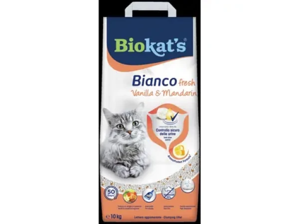 Biokat's BIANCO FRESH vanilka a mandarinka Podestýlka 10kg (4002064617374)