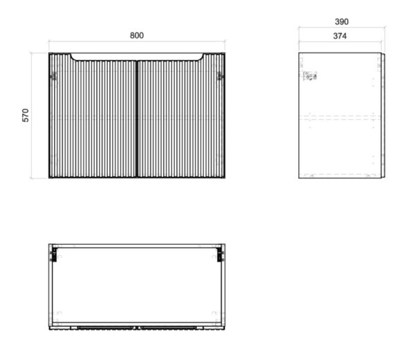 COMAD - Skříňka pod umyvadlo 80cm 2 dvířka NOVA WHITE 5907611661703