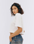 Tričko Organic Basics True Boxy Crop Tee White