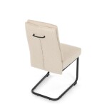 Židle jídelní, taštičkové pružiny v sedáku, madlo na opěráku, krémová látka, černý kov