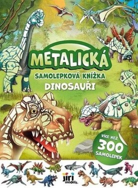 Metalická samolepková knížka Dinosauři