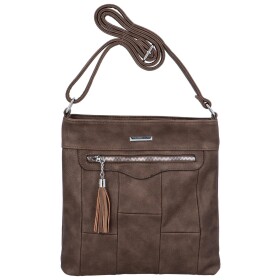 Příjemná dámská koženková crossbody s výraznou ozdobou Alice, hnědobéžová