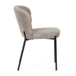 Židle jídelní, lanýžová látka, černé kovové nohy.