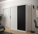 Šatní skříň Abi Jodelka Barva korpusu: Černá, Rozměry: 120 cm, Dveře: Bílá mat
