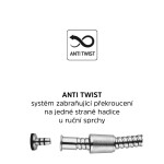 Mereo Sprchový set s tyčí, hadicí, ruční a talíř. hranatou sprchou, šedá CB95001SG2