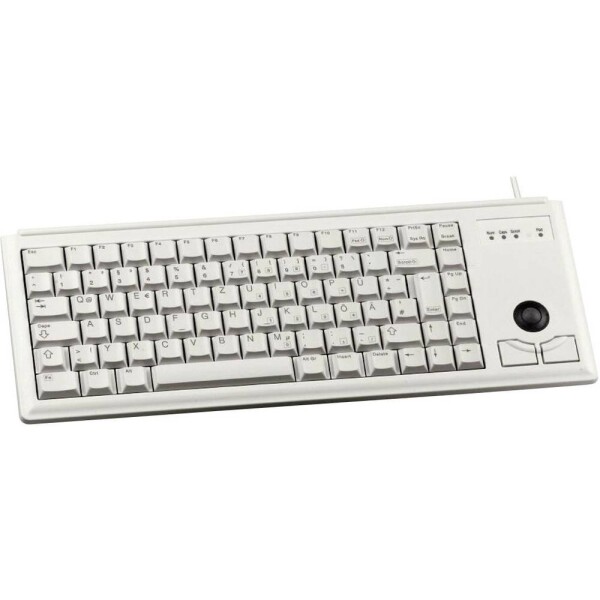 CHERRY Compact-Keyboard G84-4400 USB klávesnice německá, QWERTZ šedá integrovaný trackball, tlačítka myši - Cherry G84-4400LUBDE-0