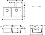 HANSGROHE - Dřezy Vestavný granitový dřez S510-F770, kamenná šedá 43316290