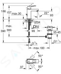 GROHE - Eurocube Umyvadlová baterie s výpustí, kartáčovaný Hard Graphite 23127AL0