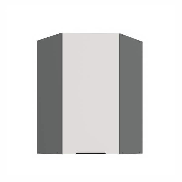 Horní rohová skříňka Aria ANT 60x60 GN-90 1F (45°) Barva korpusu: Antracit, Barva dvířek: WH - Crystal white AFM
