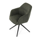 Židle jídelní a konferenční, zelená látka, černé kovové nohy, otočný mechanismus