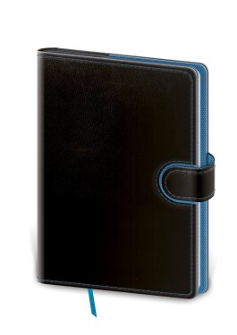 Zápisník Flip A5 černo/modrá tečkovaný