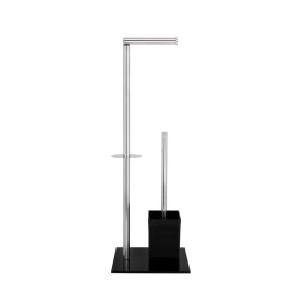 OLSEN SPA - WC štětka + držák papíru, nerez a černá barva KD02071617