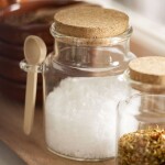 Ib Laursen Skleněná dóza s víkem a lžičkou 300 ml, čirá barva, sklo, dřevo, korek