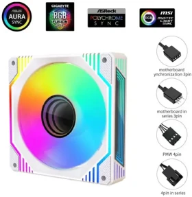 1stCOOL AURA EVO Mirror bílá / Ventilátor / 120 mm / ARGB / PWM (F12-AURA-EVO-W1)
