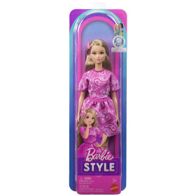 BRB FASHIONISTAS MODELKA V ŠATECH S RŮŽOVÝM PAISLEY VZOREM