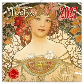 NOTIQUE Poznámkový kalendář Alfons Mucha 2027, 30 x 30 cm (PGP-36322-V)