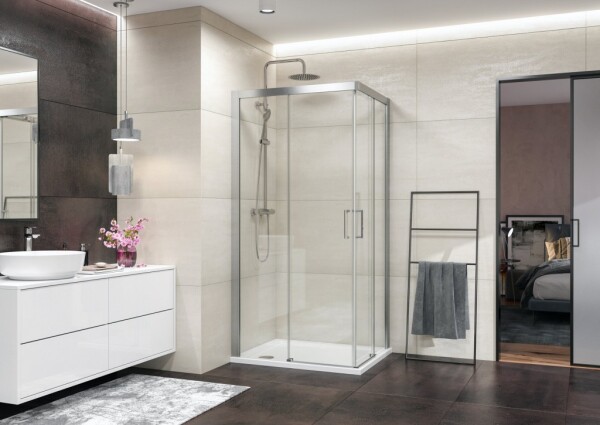 Aquatek - DYNAMIC R4 Sprchová zástěna obdélníková 90x72, chrom satin, varianta levá, výplň sklo - grape DYNAMICR4-139