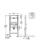 GROHE - Rapid SL Předstěnová instalace pro pisoár, bez armatury, výška 113-130 cm 38517001