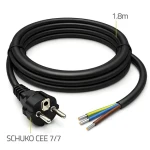 Napájecí kabel Schuko CEE 7/7 (E/F) 1,8 m / Napájecí kabel / 3x1,5 mm2 / měď Cu / bez koncovky (54598)