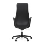 Kancelářské křeslo, černá ekokůže, houpací mechanismus s aretací ve 3 polohách, kovový kříž, kolečka pro tvrdé povrchy
