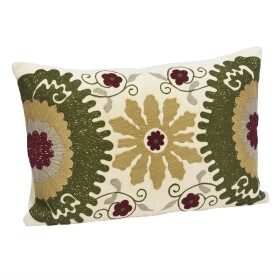 MADAM STOLTZ Vyšívaný povlak na polštář Cotton Velvet Green 40 × 60 cm, multi barva, textil