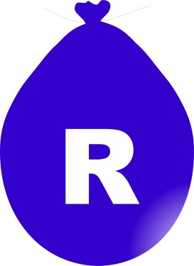 Balónek písmeno R modré balonky.cz Balónek písmeno R modré balonky.cz