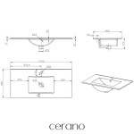 CERANO - Umyvadlo keramické Elory - nábytkové - bílá lesklá - 120x46,5 CER-004521