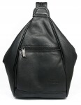 Pánský menší kožený batoh Leo, černý