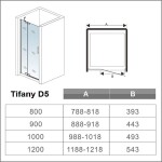 H K - Sprchové dveře TIFANY B5 80 jednokřídlé s pevnou stěnou 79-82 x 200, varianta levá SE-TIFANYB580SET-13