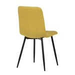 Židle jídelní, žlutá látka, černé kovové nohy