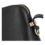 Basic kožená crossbody kabelka Carlota, černá/zlatá