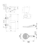 Kielle - Oudee Termostatická vanová baterie s příslušenstvím EcoSpare, chrom 10302SNT100