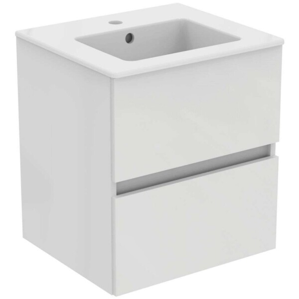 IDEAL STANDARD - Eurovit Skříňka s umyvadlem, 55x50x44 cm, 2 zásuvky, lesklá bílá R0571WG