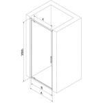 MEXEN/S - Exo sprchové dveře křídlové 65, transparent, chrom 8181-065-000-01-00