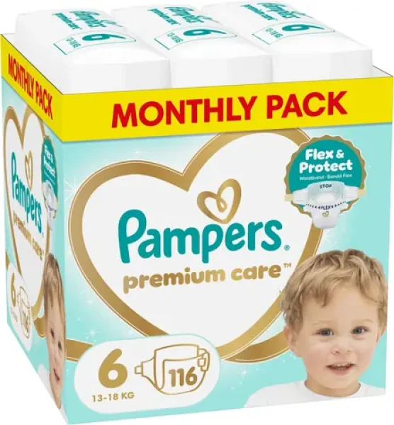 Pampers Premium Care 116 ks / Pleny / Velikost 6 (13-18 kg)