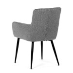 Židle jídelní, světle šedá látka, černý kov